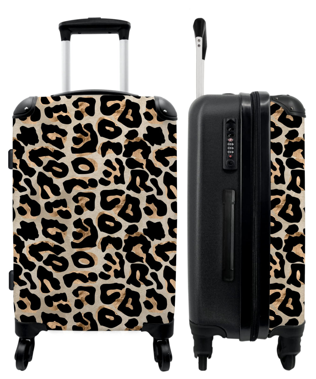 Teenager Mädchen Geschenke Trolley Koffer Reisetasche mit Rollen Suitcase Kinder - Panther Druck - T