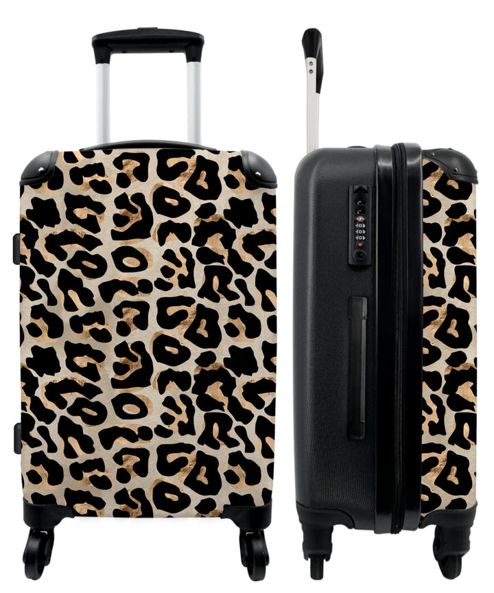 Teenager Mädchen Geschenke Trolley Koffer Reisetasche mit Rollen Suitcase Kinder - Panther Druck - T