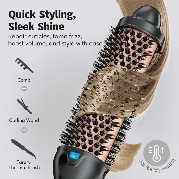 Farery Thermobürste, Thermal Brush, 38mm Heisse Bürste für lockeres & voluminöses Haar, Keramik-Turm