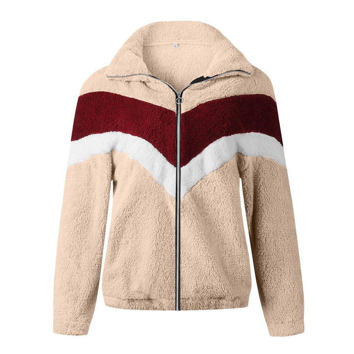 Ansenesna Teddy Fleecejacke Damen Ohne Kapuze Flauschig Winterjacke Damen Warm Fleece Wintermantel E