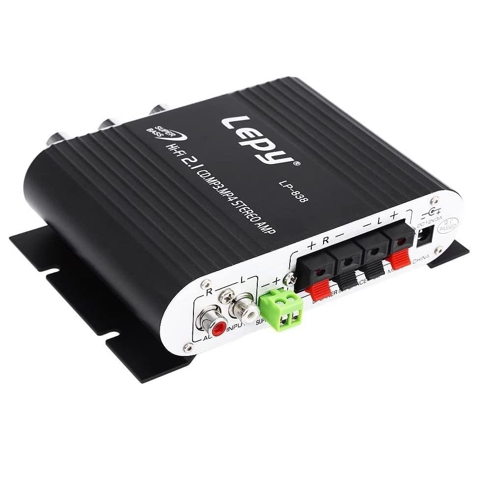 LP-838 MINI Digital Car Power Amplifier 2.1CH 20W 2x15W Hi-Fi MP3 MP4 Stereo Booster DVD Motorrad Ho