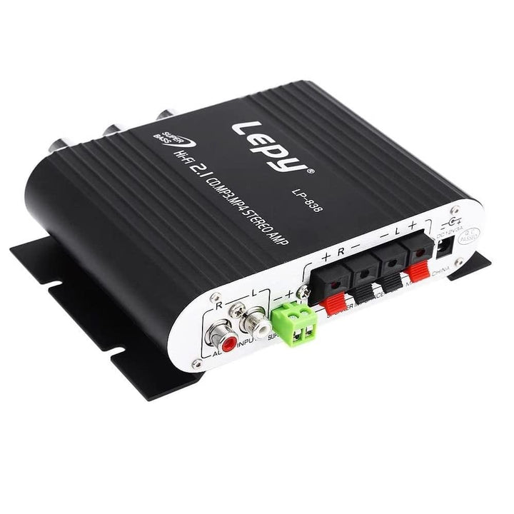 LP-838 MINI Digital Car Power Amplifier 2.1CH 20W 2x15W Hi-Fi MP3 MP4 Stereo Booster DVD Motorrad Ho