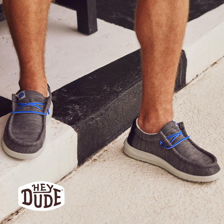 Hey Dude Herren Wally Sox Moc Toe Shoes 44 EU Charcoal, 44 EU Charcoal
