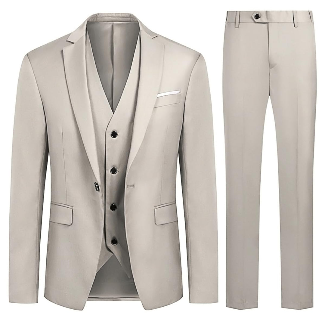 Allthemen Anzug Herren Slim Fit 3 Teilig Anzüge Modern Herrenanzug 3-Teilig Sakko Hose Weste für Bus