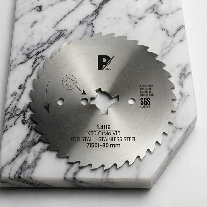 Pirge Kreismesser Universal 80 mm - Schärfstes Dönermesser aus Edelstahl in Premium Qualität (Gezähn