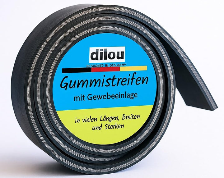 Gummistreifen 2500mm lang 200mm breit 20mm dick mit Gewebeeinlage Vollgummi Hartgummi (2500x200x20mm