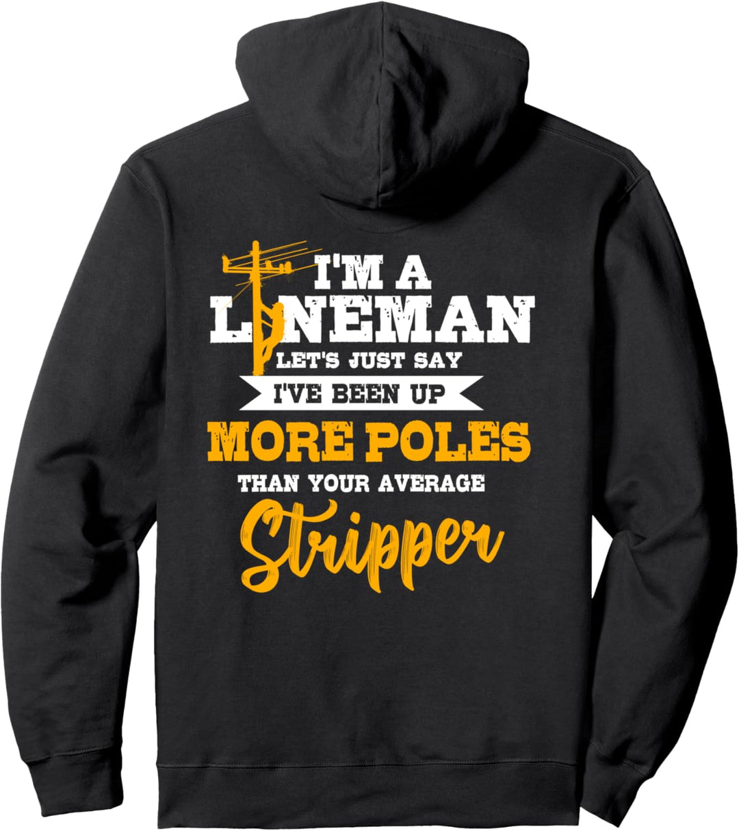 Lineman Gifts Line Worker Bild auf der Rückseite des Hemdes Pullover Hoodie