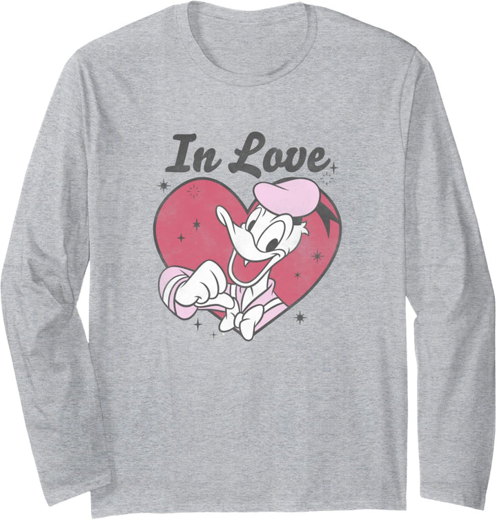 Disney Mickey And Friends Valentinstag Donald Vintage Langarmshirt