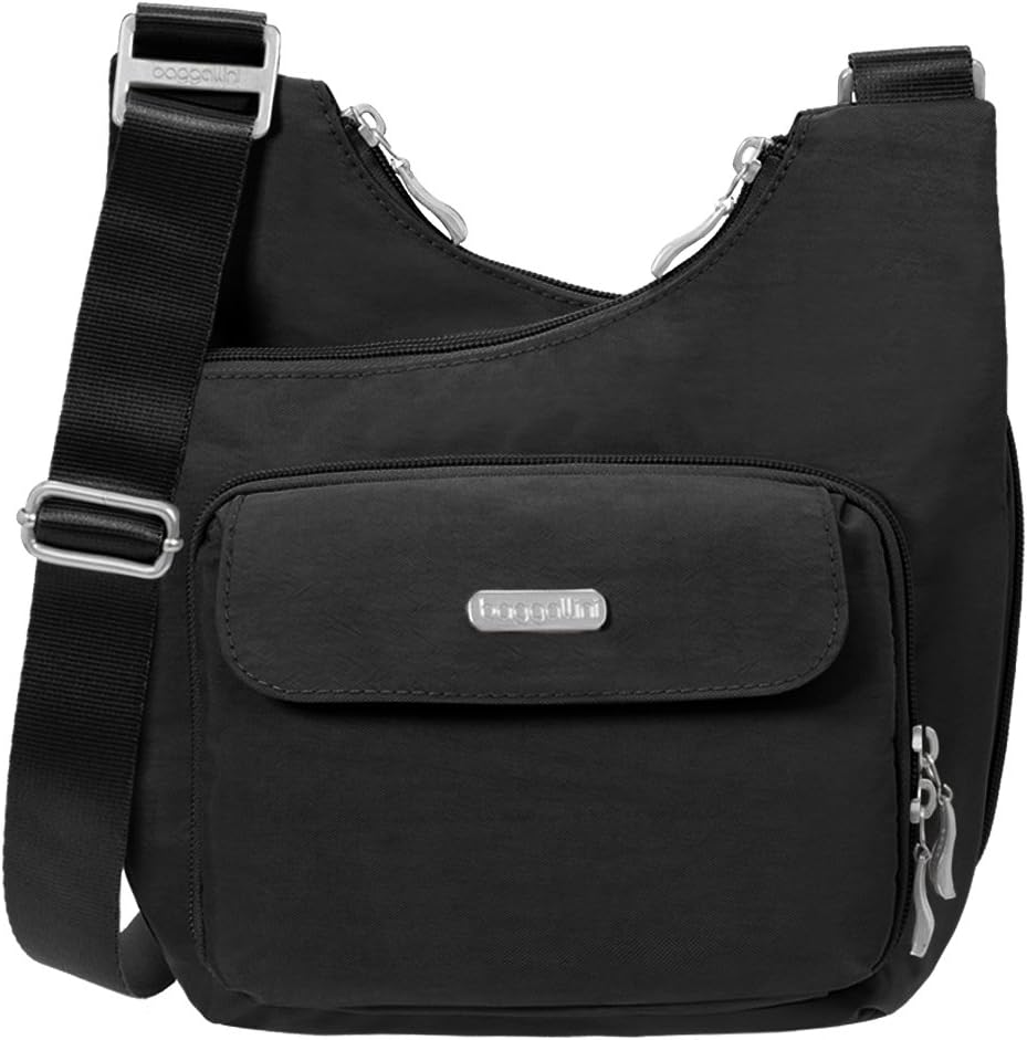 Baggallini Criss Cross Crossbody Bag Schwarz, Schwarz