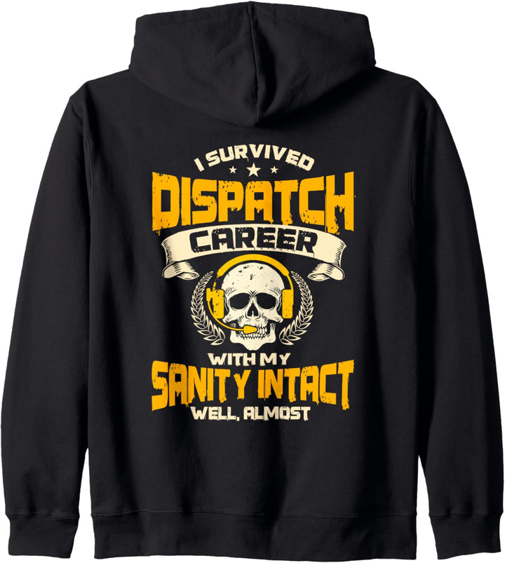 Retired Dispatcher 911 Bild auf der Rückseite der Kleidung Kapuzenjacke