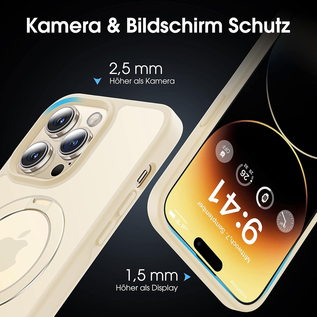 CASEKOO Magic Stand für iPhone 14 Pro Hülle für MagSafe [Militärschutz] [Unsichtbarer Ständer] Stoss