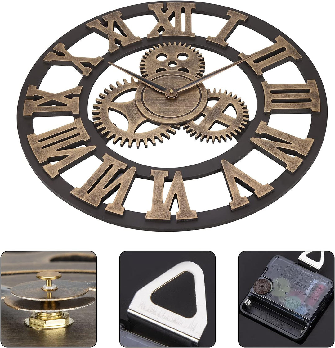 Wanduhr Ohne TickgeräUsche Lautlos 60cm Römische Ziffer Batterie Betriebene Quarz Gross Wanduhr Einf