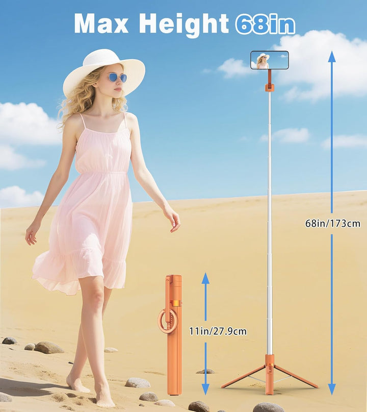 TONEOF 173cm Magnetisches Selfie Stick Stativ, Stark Magnetischer Aluminium Halter für Magsafe, 360°