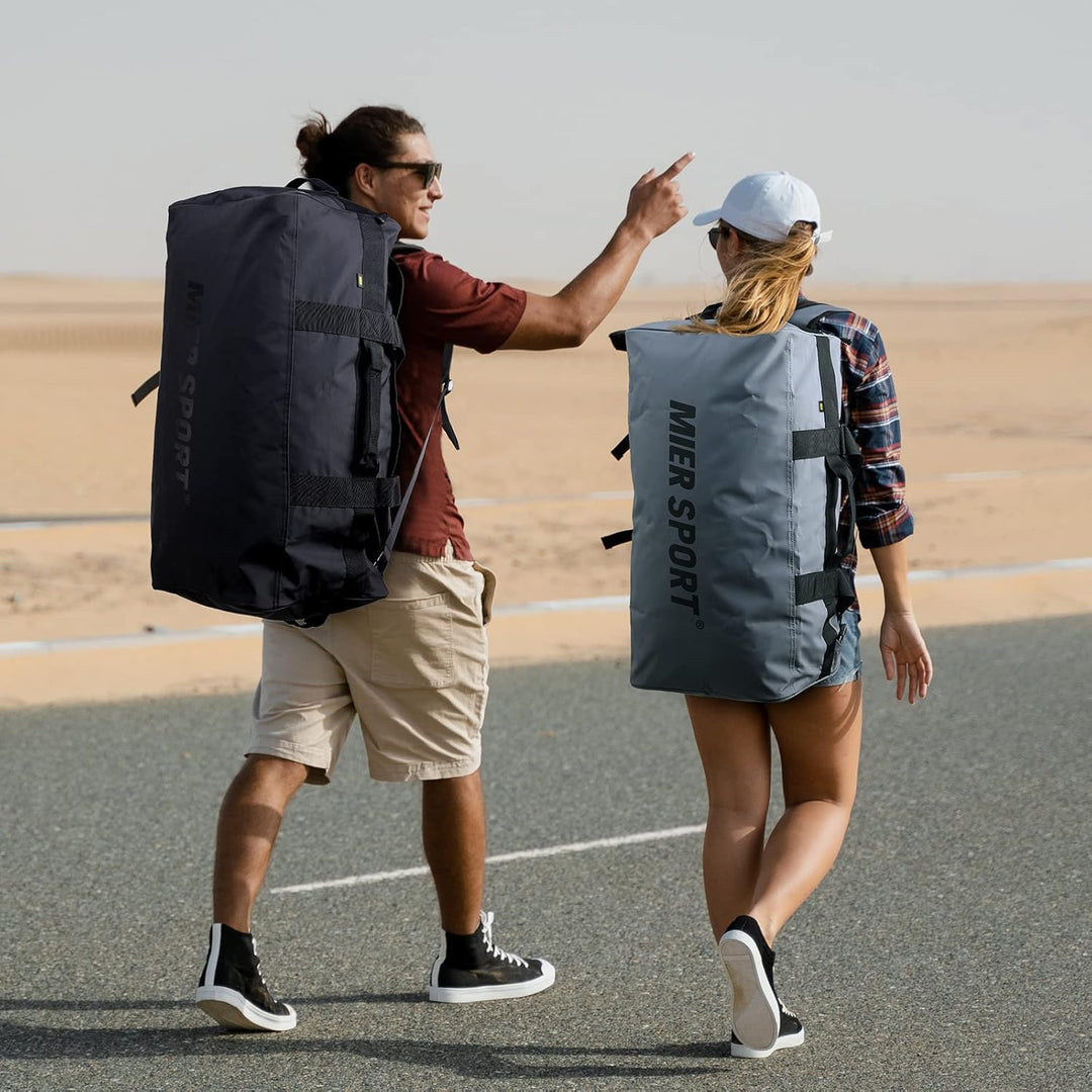 MIER Sporttasche Herren Wasserresistente Reisetasche 60L gross Heavy Duty Convertible Sportrucksack
