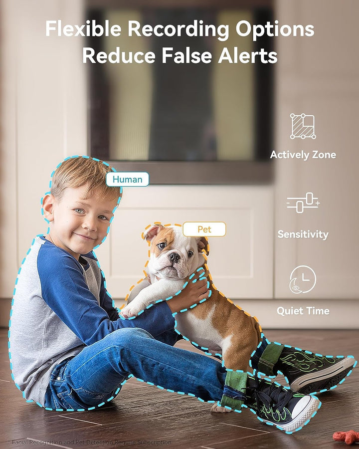 blurams Überwachungskamera Innen, 2K WLAN Kamera, PTZ Hundekamera, 360° IP Kamera für Heimsicherheit