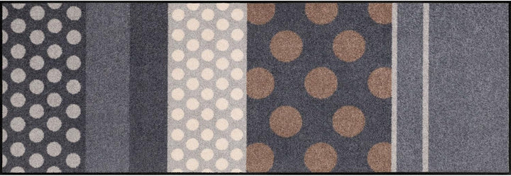Salonloewe Fussmatte waschbar Glamour Dots grau 60x180 cm Sauberlaufmatte Wohn-Teppich Läufer Design