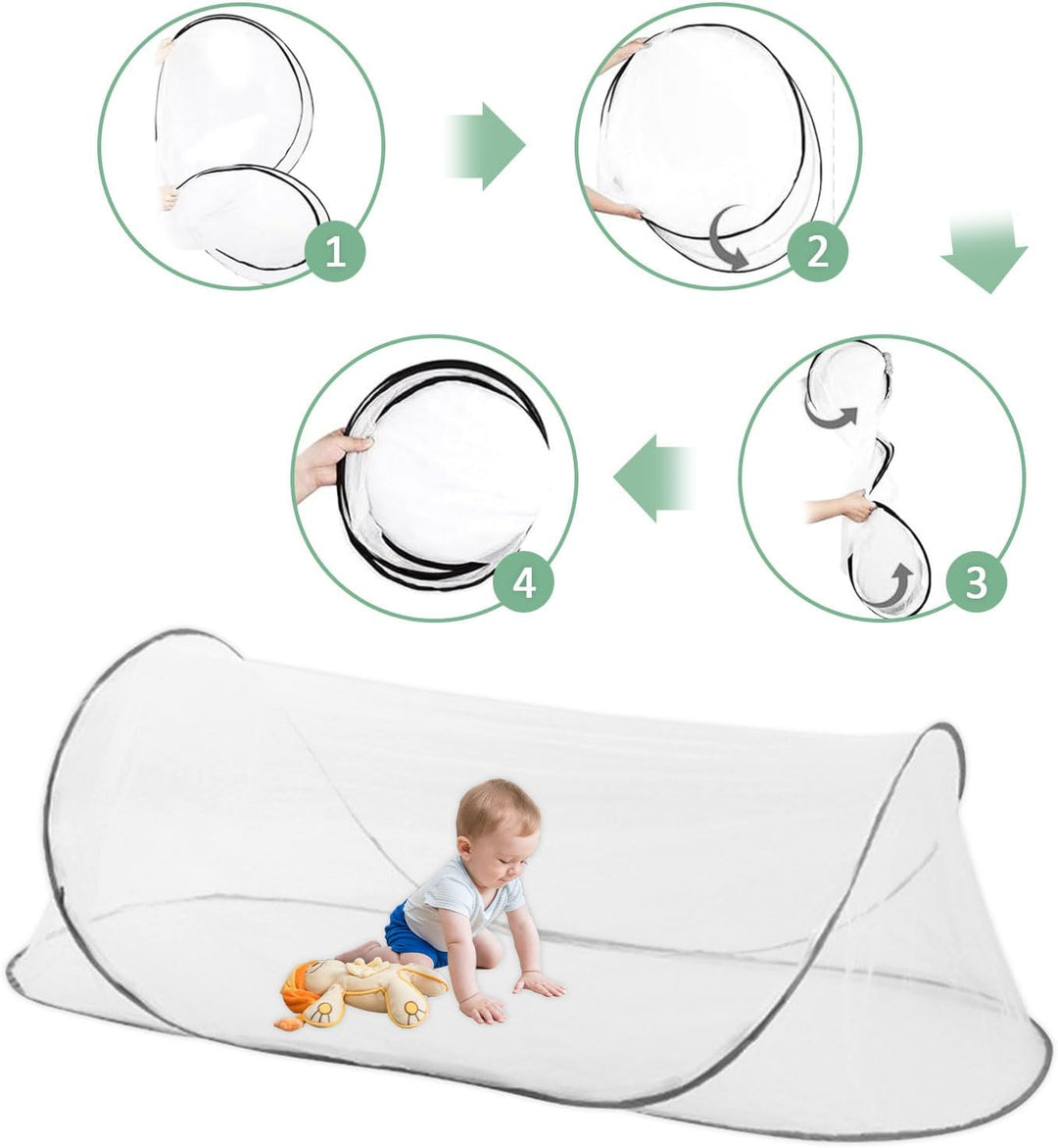 Moskitonetz Pop Up 200 x 80 x 56 Faltbares Mückennetz tragbares Campingzelt Familien Moskitonetzbett