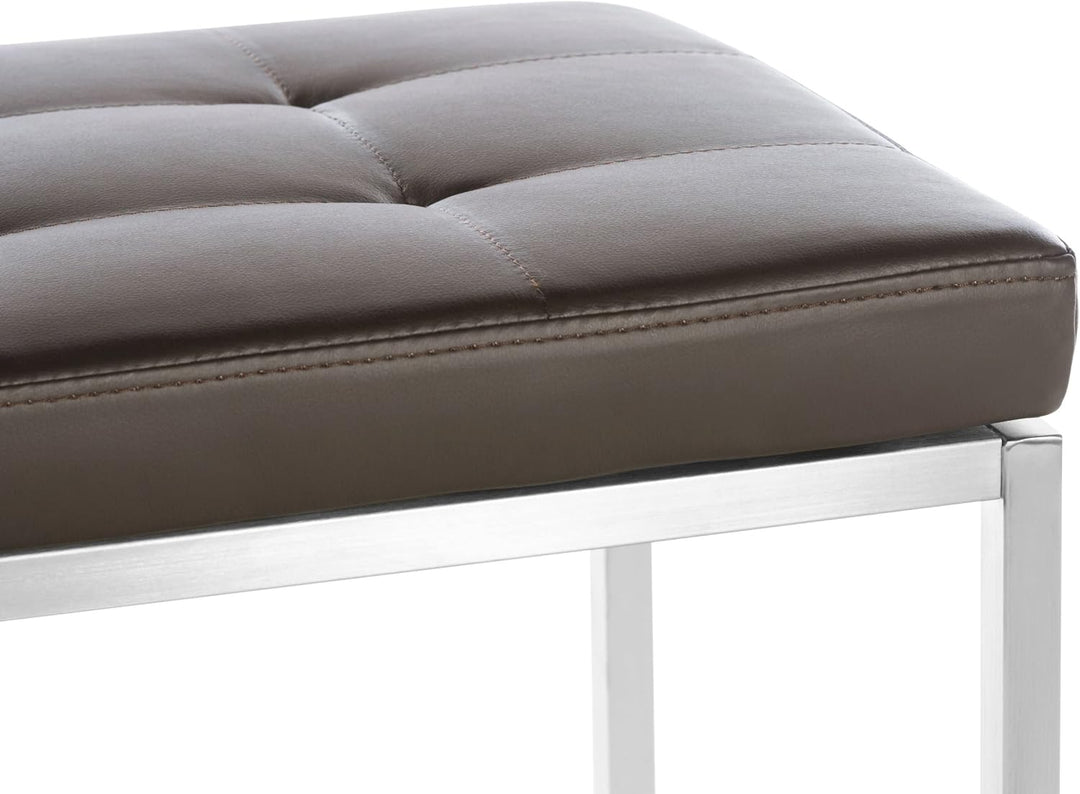 CLP Edelstahl Küchenbank Barci Kunstleder I Moderne 2er-Sitzbank Mit Polsterung Für Esszimmer Und Kü