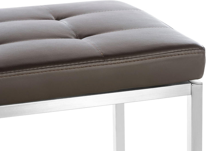 CLP Edelstahl Küchenbank Barci Kunstleder I Moderne 2er-Sitzbank Mit Polsterung Für Esszimmer Und Kü