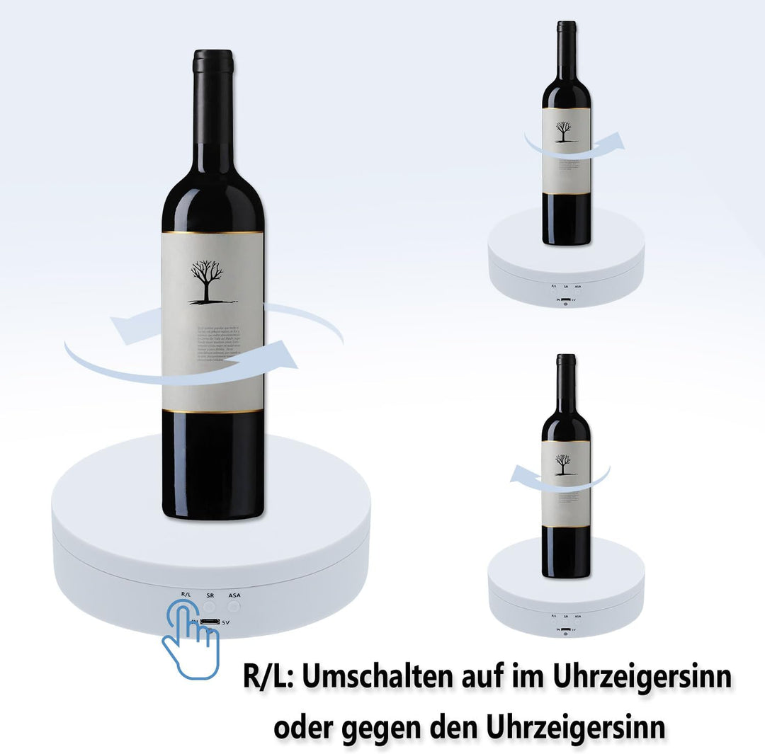 Mcbazel 360-Grad-Drehständer für Fotografie 360°, Elektrisch Drehbarer Drehteller 3KG, Motorisierter