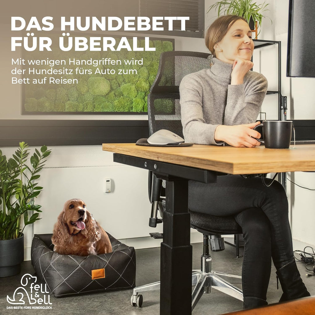 fell&bell - Premium Hunde Autositz Doppelt Sicher Mit 2 Wegesicherung - Autositz Hund Auch Für Mitte