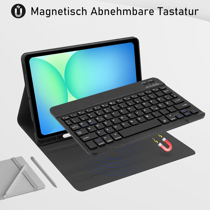Hofsos Hülle mit Tastatur für Samsung Galaxy Tab S10 FE/S9 FE 10.9 Zoll/S9/S8/S7 11 Zoll - QWERTZ La