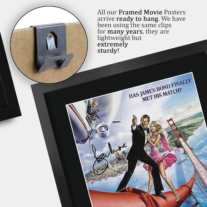 HWC Trading A3 FR James Bond - A View To A Kill-Movie Poster Roger Moore Signed Geschenk GESTALTET A