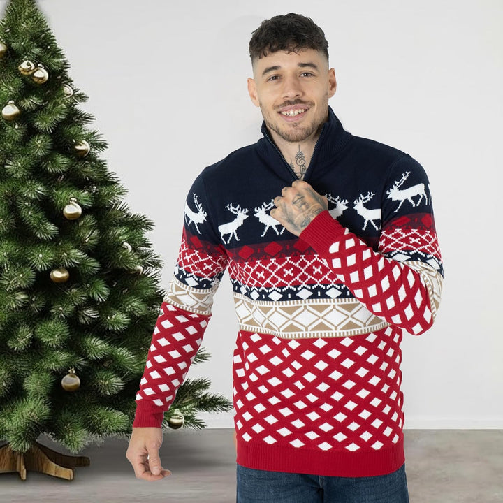 NOROZE Herren Unisex Retro Hässlich Frech Gestrickt Weihnachten Strickpullover Pullover Top XXL Mari