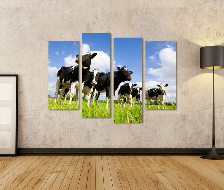 islandburner Bild auf Leinwand Holsteinische Kühe Auf Der Wiese Bilder Wandbilder Poster Leinwand 13