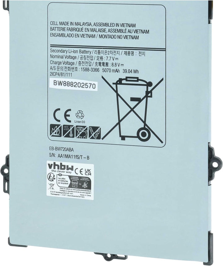 vhbw Akku kompatibel mit Samsung SM-W720, SM-W723, SM-W723Q, SM-W727V, SM-W728, SM-W752 Tablet Pad (