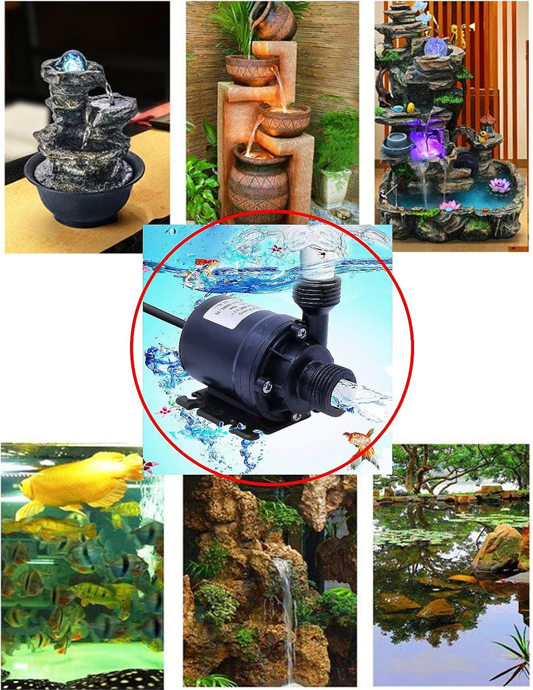 JZK DC 12V Bürstenlose Tauchwasserpumpe 800L / H 5M Micro Small Wasserpumpe für Teich/Brunnen/Pool/A