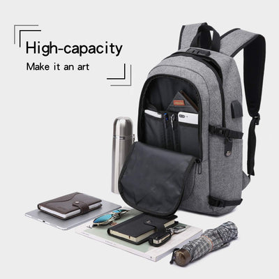 WENIG Laptop Rucksack Herren Anti-Diebstahl Laptoptasche 15.6 Zoll für Arbeit mit USB Ladeanschluss