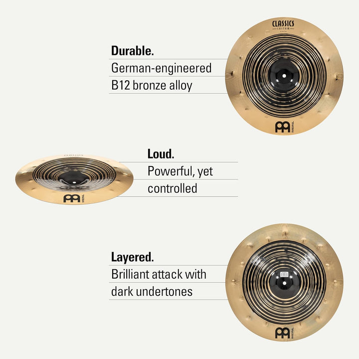 Meinl Classics Custom Dual 18 Zoll China (Video) Schlagzeug Becken (45,72cm) B12 Bronze, Dunkles und