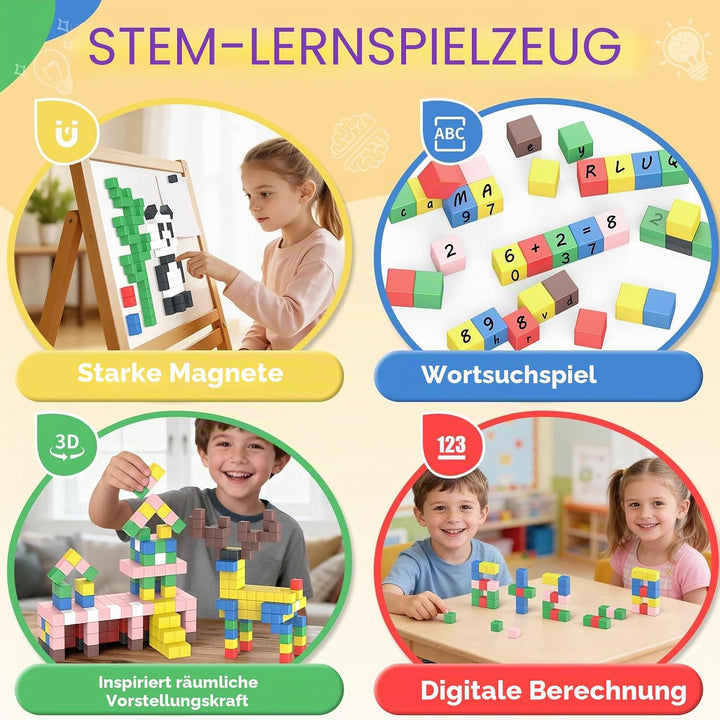 HaoVrisn Magnetische Bausteine Kinderspielzeug, 108 Stück Magnetbausteine Spielzeug Kinder ab 3 4 5