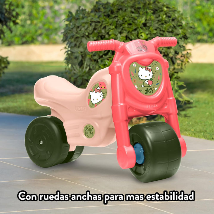 Feber - Hello Kitty Motofeber, Rutscher in Form eines Motorrads mit lustigen Hello Kitty-Aufklebern,