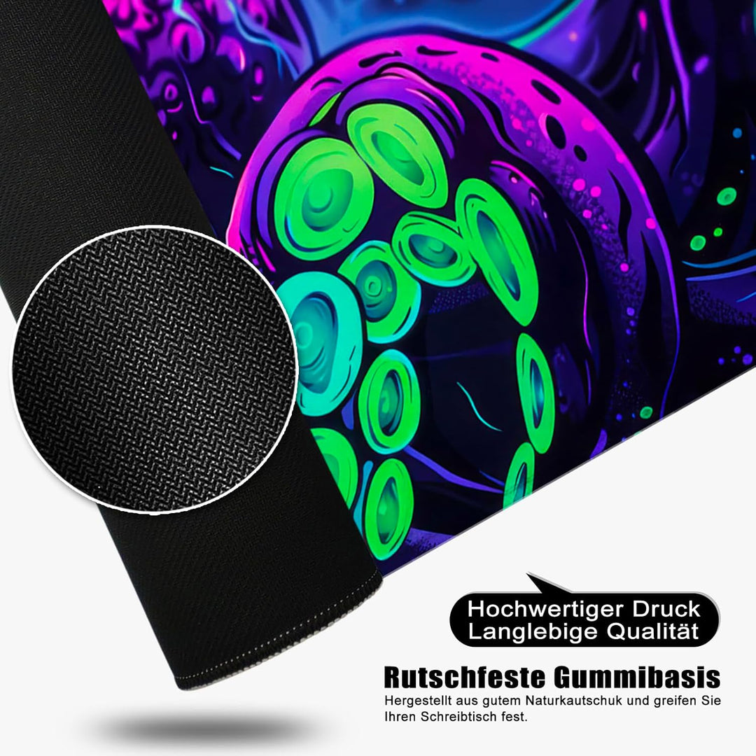 Mauspad Octopus Schreibtischunterlage Violett 80x30cm Mousepad XL Gross Mauspad Ozean, Computer PC T