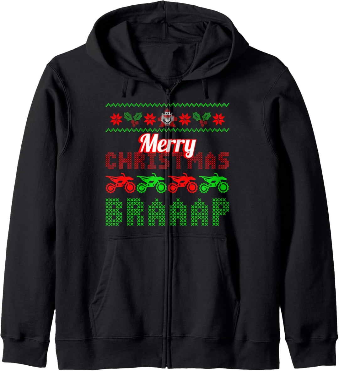 Ugly Christmas Weihnachten Xmas Motocross Dirt Bike Geschenk Kapuzenjacke