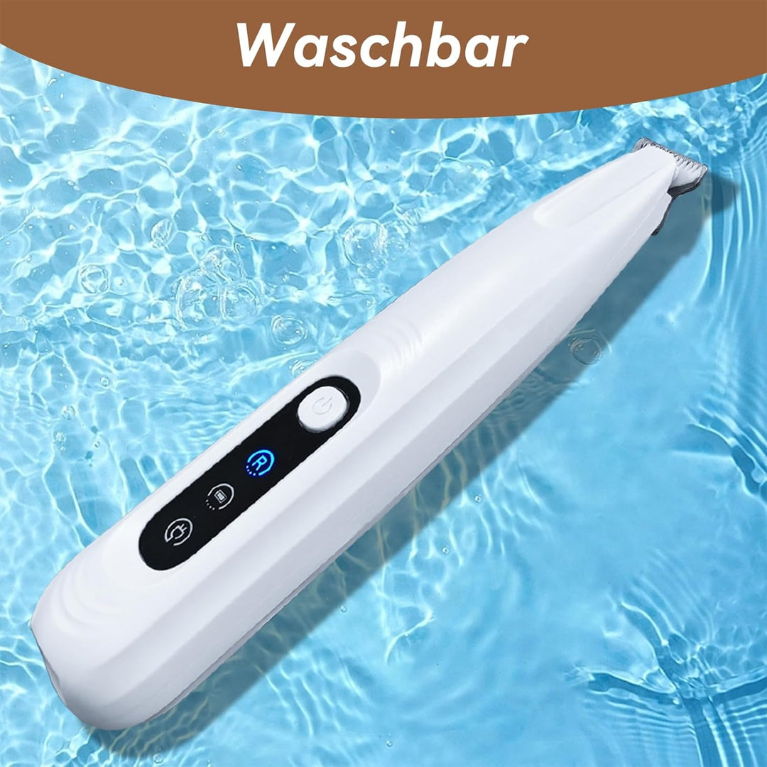 Pfotentrimmer für Hunde, Profi Hundetrimmer mit LED-Licht, Leise Haarschneidemaschine, Wasserdichter