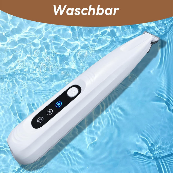 Pfotentrimmer für Hunde, Profi Hundetrimmer mit LED-Licht, Leise Haarschneidemaschine, Wasserdichter