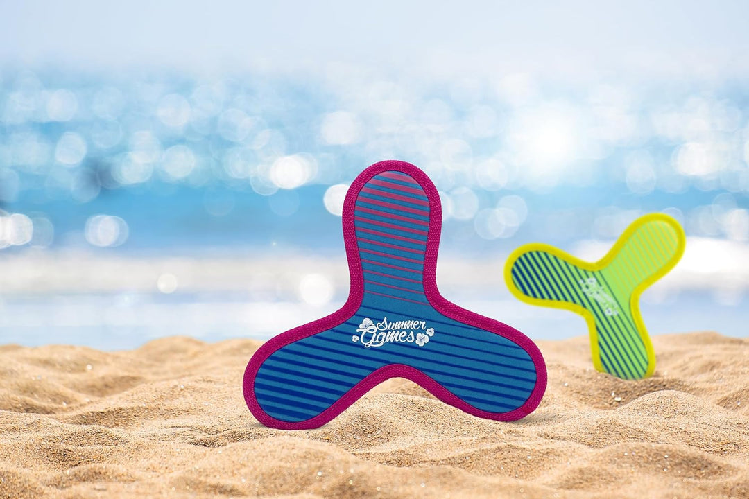 SUMMER GAMES Neopren-Triangle-Frisbee Set, 23 cm Durchmesser, Set 3 Stück, Dreieckig, für Strand und