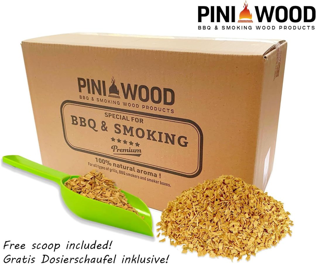 PINI 5 Kg Räucherchips Erle ohne Rinde 4-6 mm Smoking Chips Räucherspäne