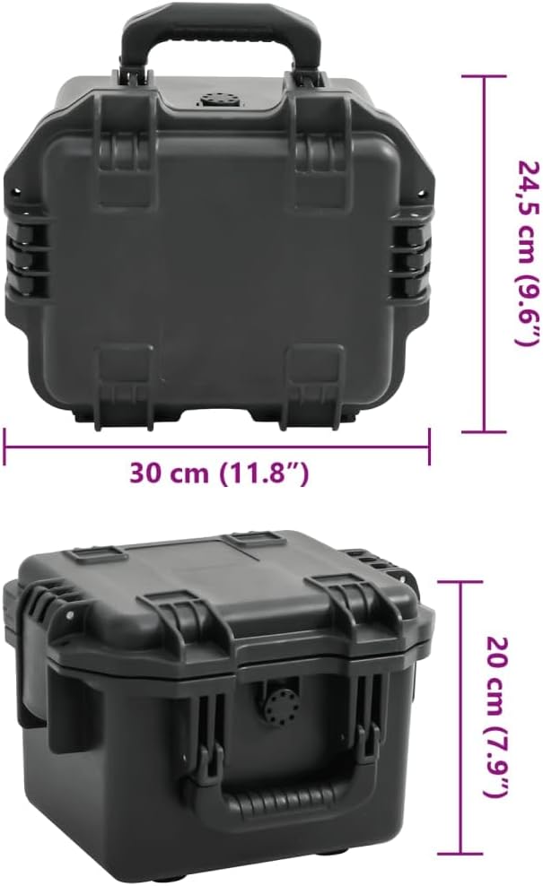vidaXL Gefahrgutkoffer Schaum Universalkoffer Kamera Objektiv Schutz Koffer 27 x 24,5 x 12,5 cm, 27
