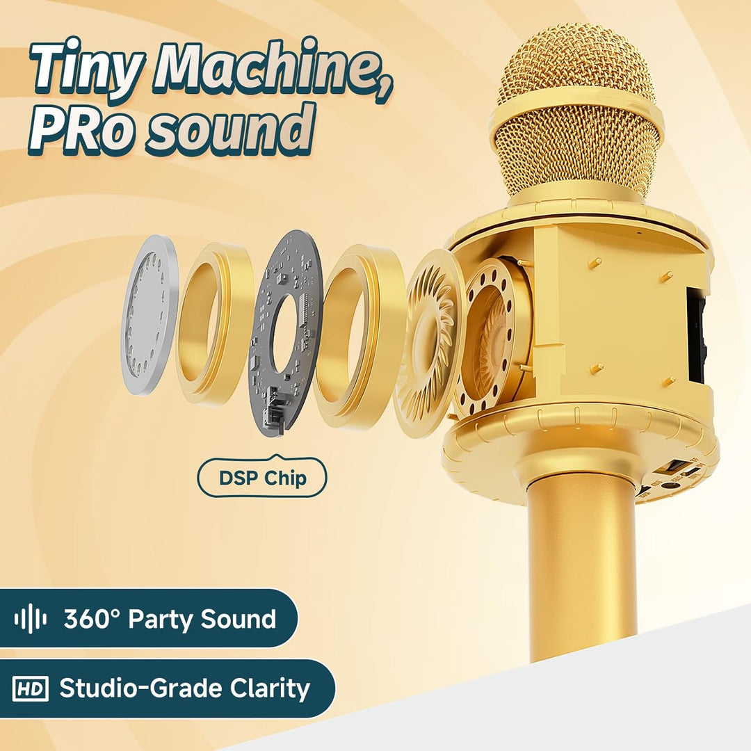 Fede Karaoke Mikrofon, Drahtloses Bluetooth Mikrofon für Kinder, Lustige Geschenke Spielzeug für Tee