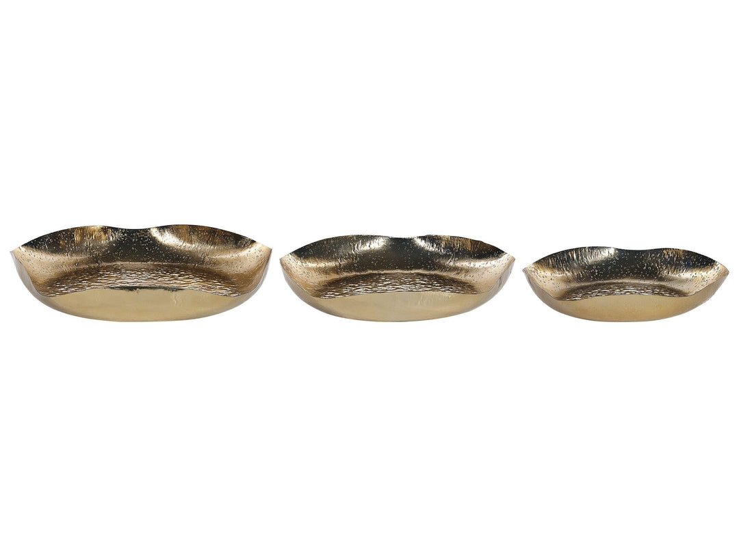 Dekoschale 3er Set Eisen gold rund Wohnaccessoires Modern Glamourös Ujung