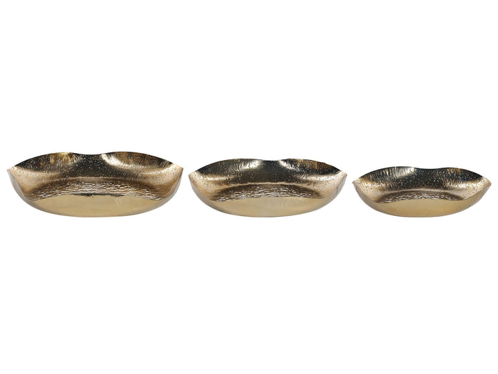 Dekoschale 3er Set Eisen gold rund Wohnaccessoires Modern Glamourös Ujung
