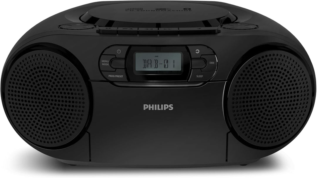 Philips TAZ2500 Tragbare CD-Soundmaschine mit Kassettenspieler, DAB+/FM Radio, Bluetooth 6.0, USB-Wi