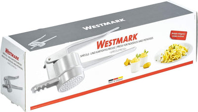 Westmark Spätzle-/Kartoffelpresse, Mit runder Lochung, Aluminiumdruckguss, Länge: 41 cm, Spätzlepres