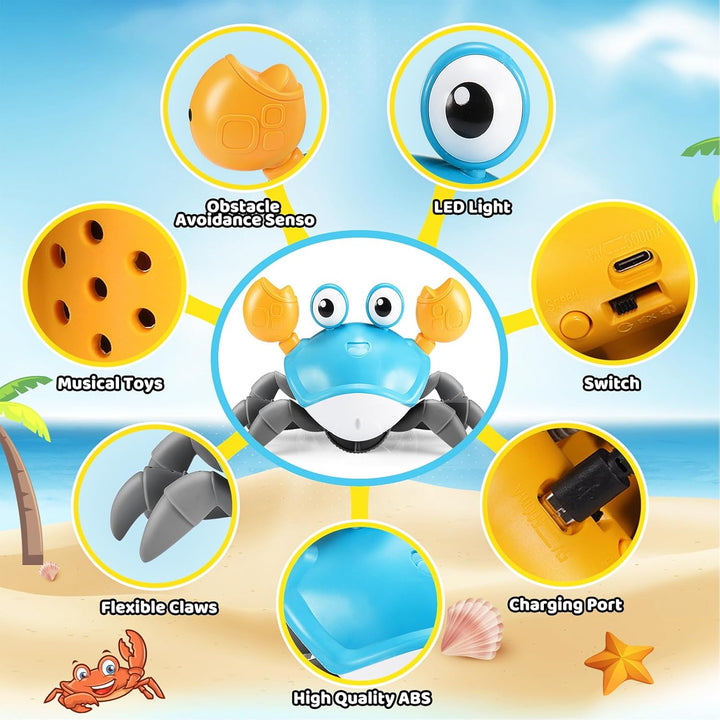 Adeokay Kinderspielzeug ab 1 2 3 Jahr, Krabbe Baby Spielzeug ab 6 7 8 9 10 Monate Tummy Time Toys Cr