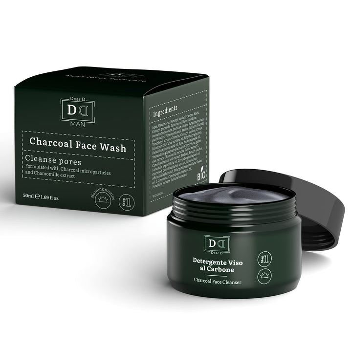 Dear D Männer Face Wash | Aktivkohle Gesichtsreinigung Mit Antbakterieller Und Peelender Wirkung | P