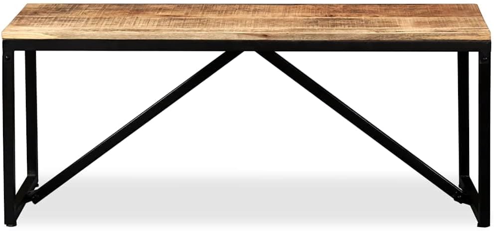 vidaXL Sitzbank Mangoholz Vintage 110x35x45cm Holzbank Wartebank Flurbank Bank 110 x 35 x 45 cm Brau